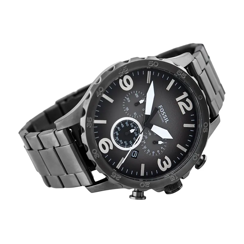 Fossil Nate Chronograph Quartz Smoke Dial Men's Watch- JR1437